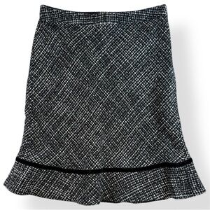 Y2K Gap Tweed A-line Skirt, Women’s 4, Black White Wool-blend, Preppy